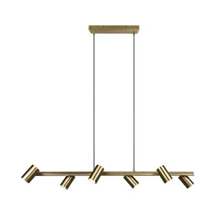 Trio - Pendelleuchte MARLEY 6xGU10/35W/230V Messing