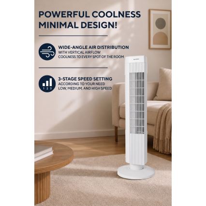 Turmventilator 50W/230V 74,5 cm weiß