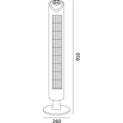 Turmventilator LISSE 45W/230V 91,4 cm schwarz + Fernbedienung