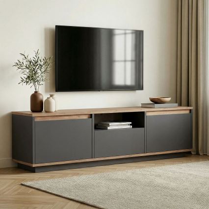 TV-Board KREDE 160x30 cm Anthrazit/Kiefer