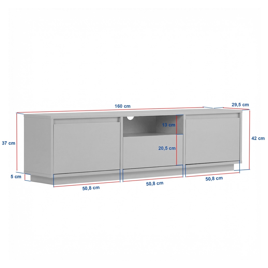 TV-Board KREDE 160x30 cm Anthrazit/Kiefer
