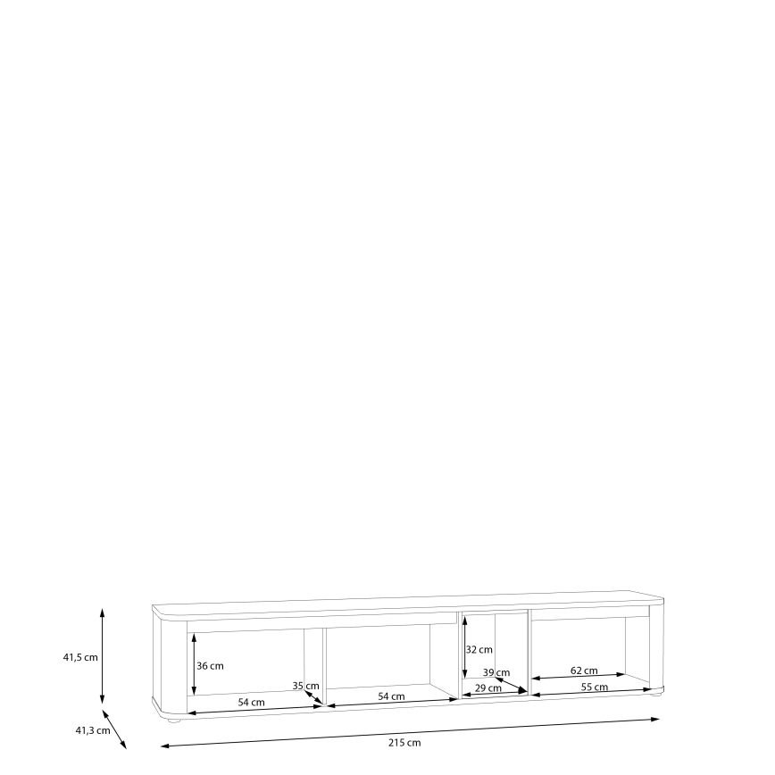 TV-Lowboard INAR schwarz/braun