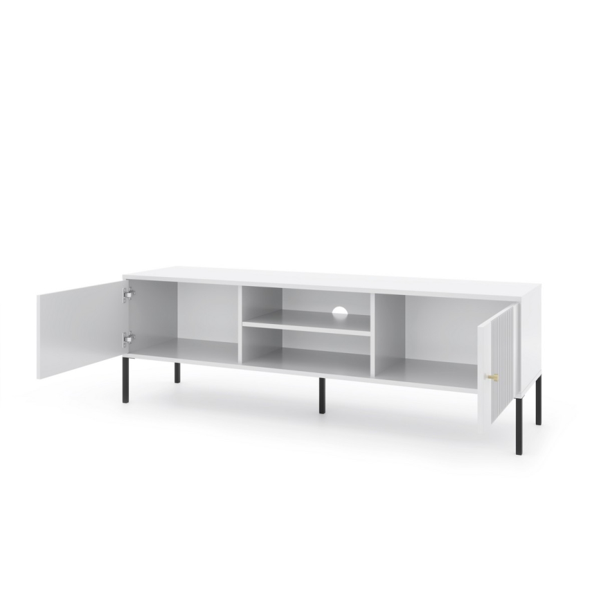 TV-Lowboard LUE Weiß/Schwarz