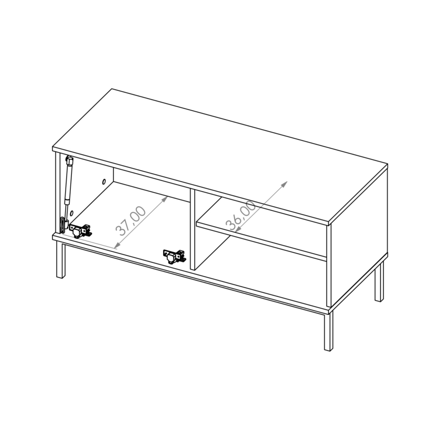 TV-Tisch ERISTI 50x100,8 cm weiß