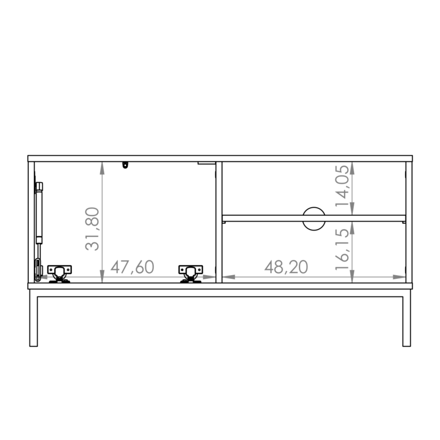 TV-Tisch ERISTI 50x100,8 cm weiß