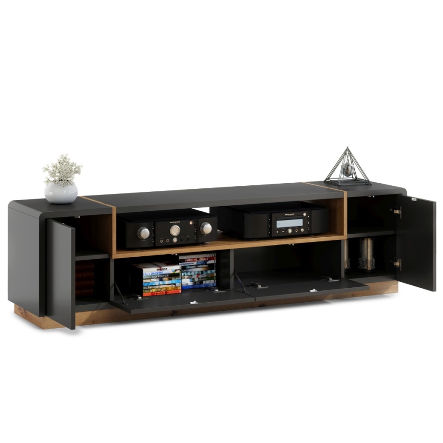 TV-Tisch FRED anthrazit/Eiche Artisan