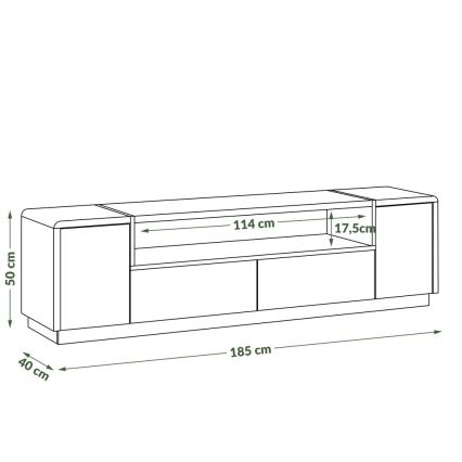 TV-Tisch FRED anthrazit/Eiche Artisan
