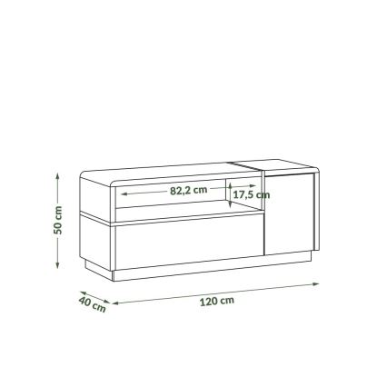 TV-Tisch FRED anthrazit/Eiche Artisan