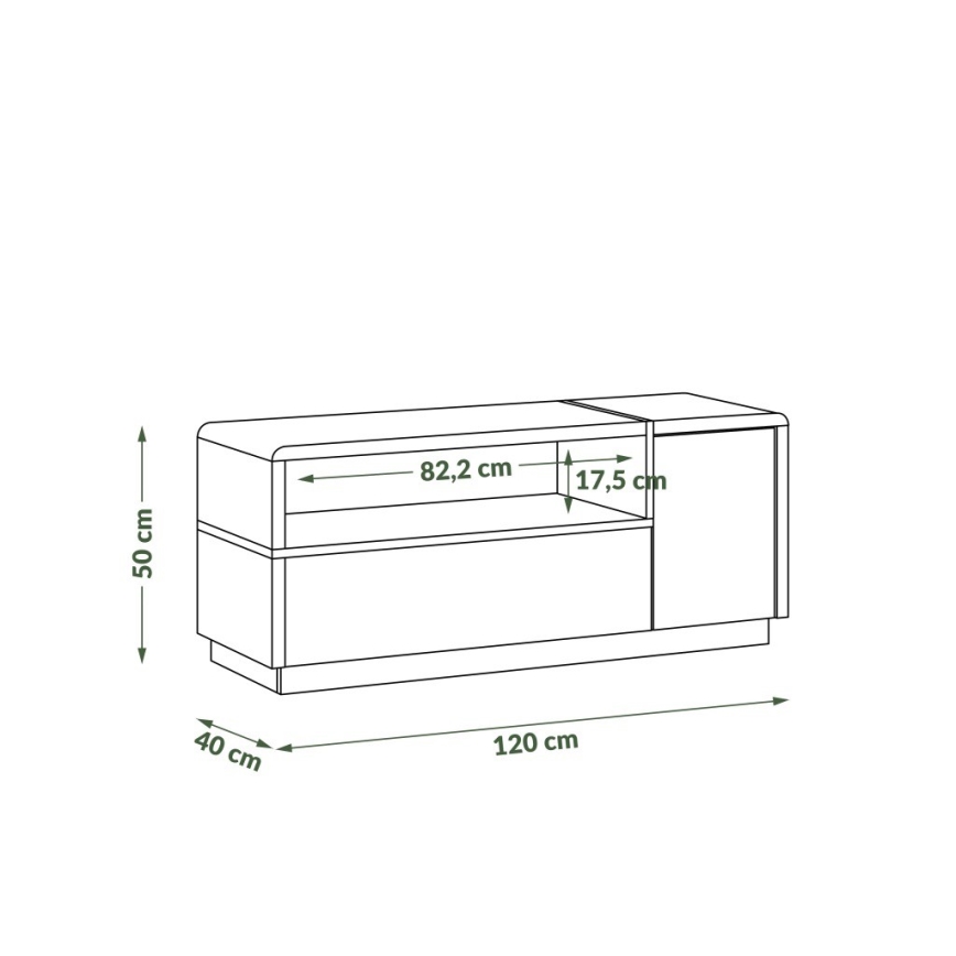 TV-Tisch FRED anthrazit/Eiche Artisan