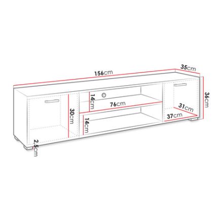 TV-Tisch GIMREN 36x156 cm weiß