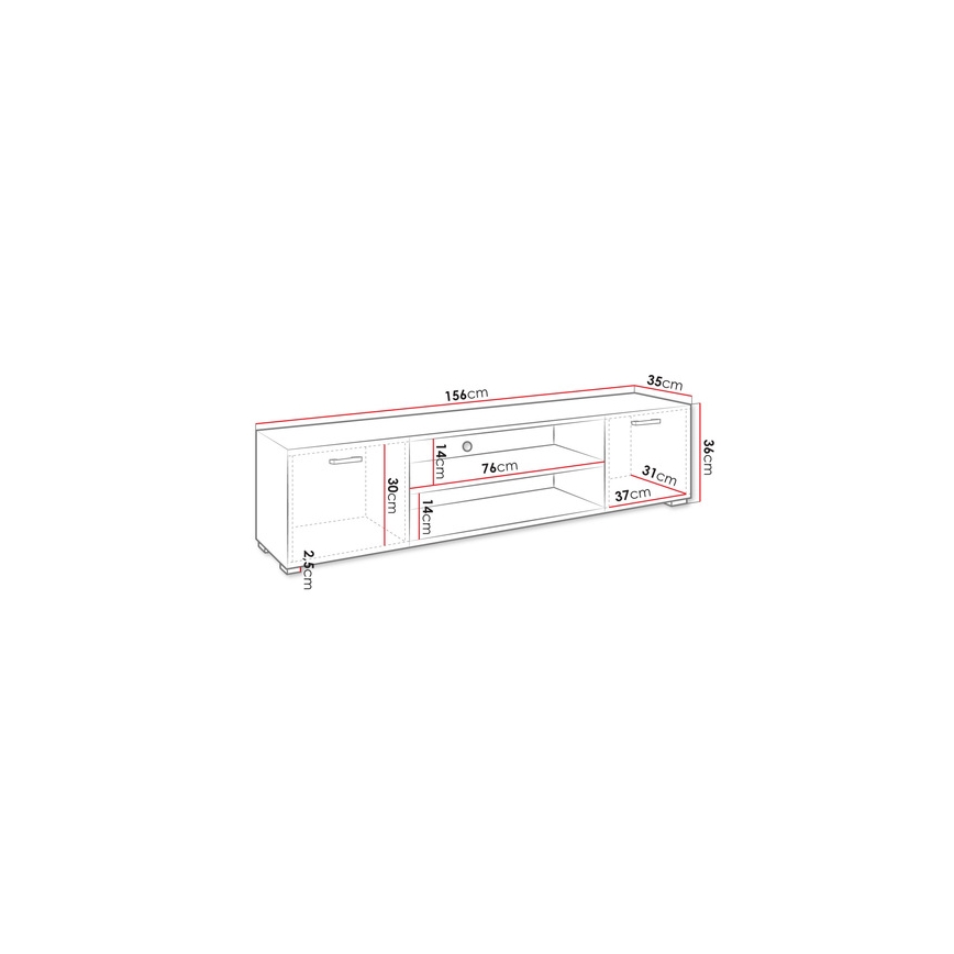 TV-Tisch GIMREN 36x156 cm weiß