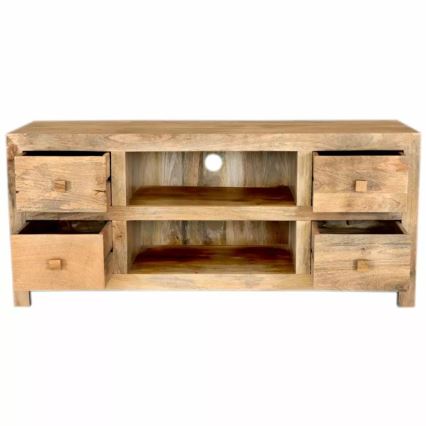 TV-Tisch HINA 60x140 cm Massivholz/Mangobaum