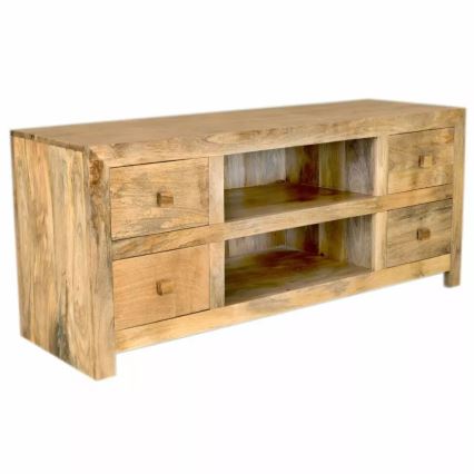 TV-Tisch HINA 60x140 cm Massivholz/Mangobaum