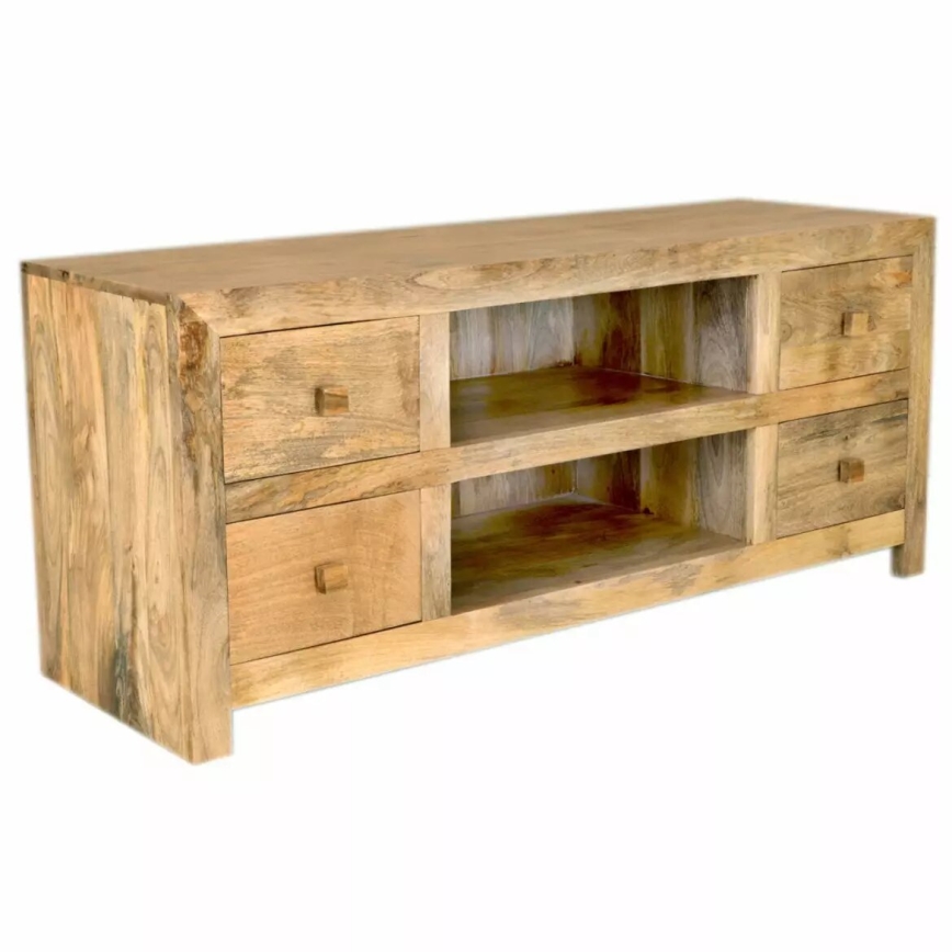 TV-Tisch HINA 60x140 cm Massivholz/Mangobaum