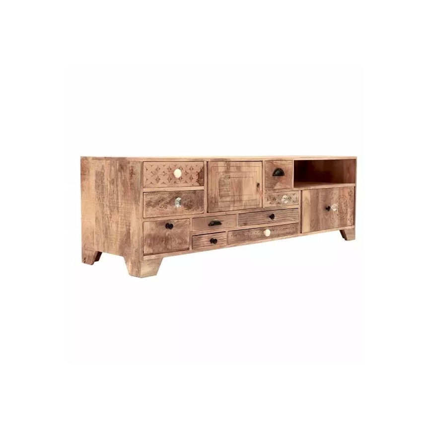 TV-Tisch MANU 160x50 cm Massivholz/Mangobaum