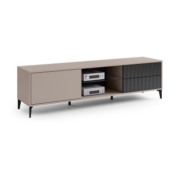 TV-Tisch mit Schubladen RONJA taupe/schwarz