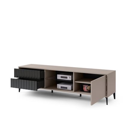 TV-Tisch mit Schubladen RONJA taupe/schwarz
