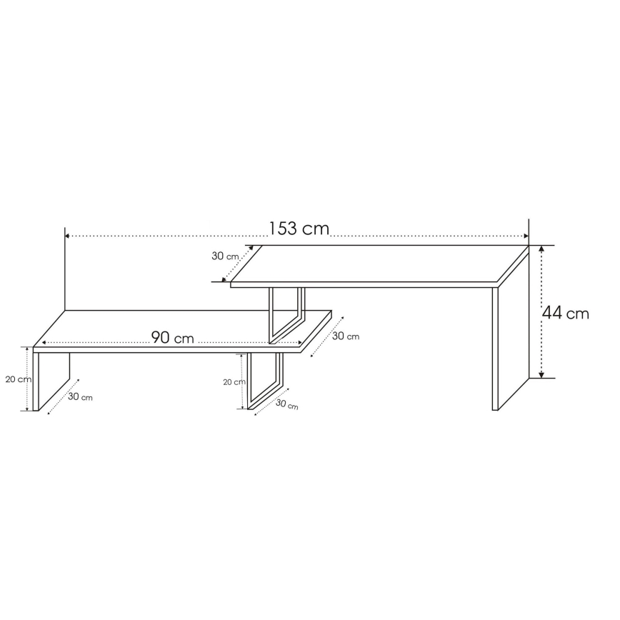 TV-Tisch OVIT 44x153 cm braun/schwarz