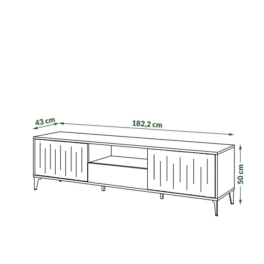 TV-Lowboard mit Schublade RONJA Taupe/Schwarz