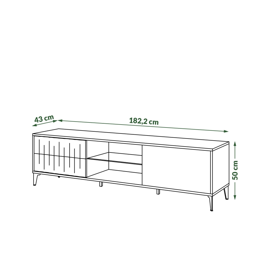 TV-Lowboard mit Schubladen RONJA Taupe/Schwarz