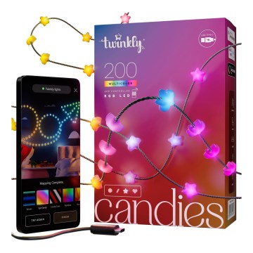 Twinkly - dimmbare RGB-LED-Lichterkette CANDIES, 200 LEDs, 14 m, USB, Wi-Fi