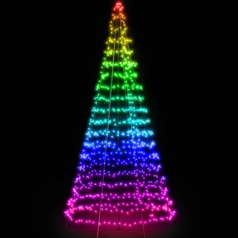 Twinkly - Dimmbarer LED-RGBW-Weihnachtsbaum für den Außenbereich LIGHT TREE 300xLED 2m IP44 Wi-Fi