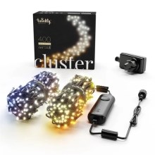 Twinkly – LED-Outdoor-Weihnachtslichterkette CLUSTER 400xLED 9,5m IP44 Wi-Fi