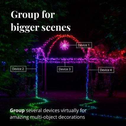 Twinkly - Dimmbarer LED-RGB-Weihnachtsstern für den Außenbereich SPRITZER 200xLED IP44 Wi-Fi