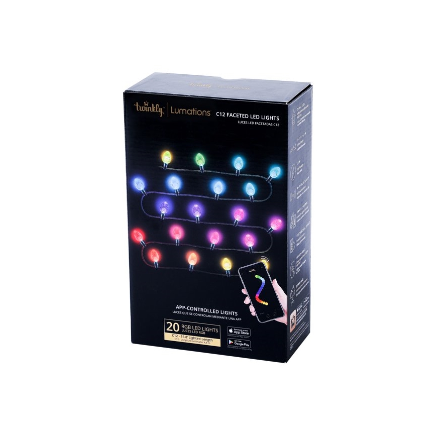 Twinkly - Dimmbare LED-RGBW-Weihnachtskette für den Außenbereich FACETED 80xLED 26,5 m IP44 Wi-Fi