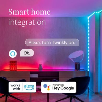 Twinkly - Dimmbarer LED-RGB-Streifen für den Außenbereich DOTS 200xLED 10 m IP44 Wi-Fi