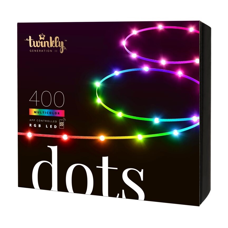 Twinkly - Dimmbarer LED-RGB-Streifen für den Außenbereich DOTS 400xLED 20 m IP44 Wi-Fi