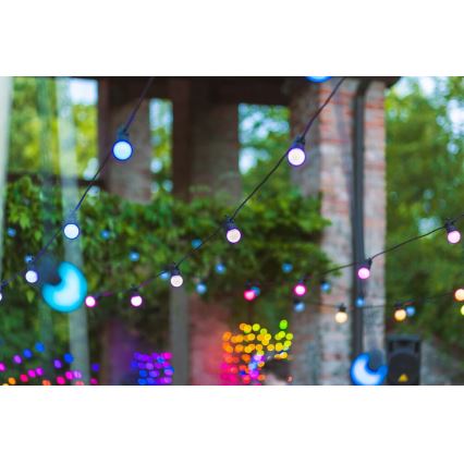 Twinkly - Dimmbare, dekorative LED-RGB-Kette für den Außenbereich FESTOON 20xLED 14m IP44 Wi-Fi