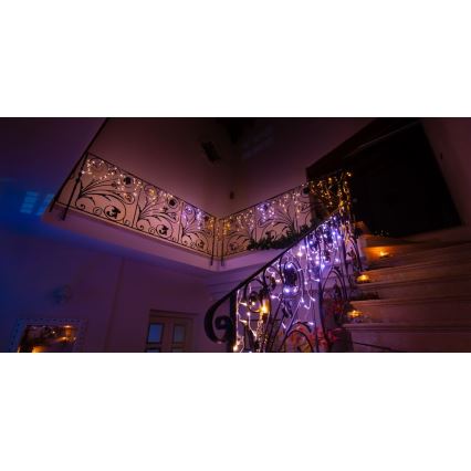 Twinkly - Dimmbarer LED-Weihnachtslichtervorhang für den Außenbereich ICICLE 190xLED 11,5m IP44 Wi-Fi