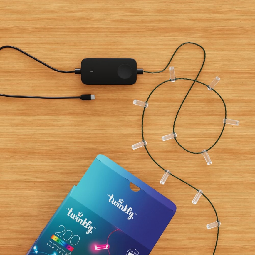 Twinkly - dimmbare RGB-LED-Lichterkette CANDIES, 200 LEDs, 14 m, USB, WLAN