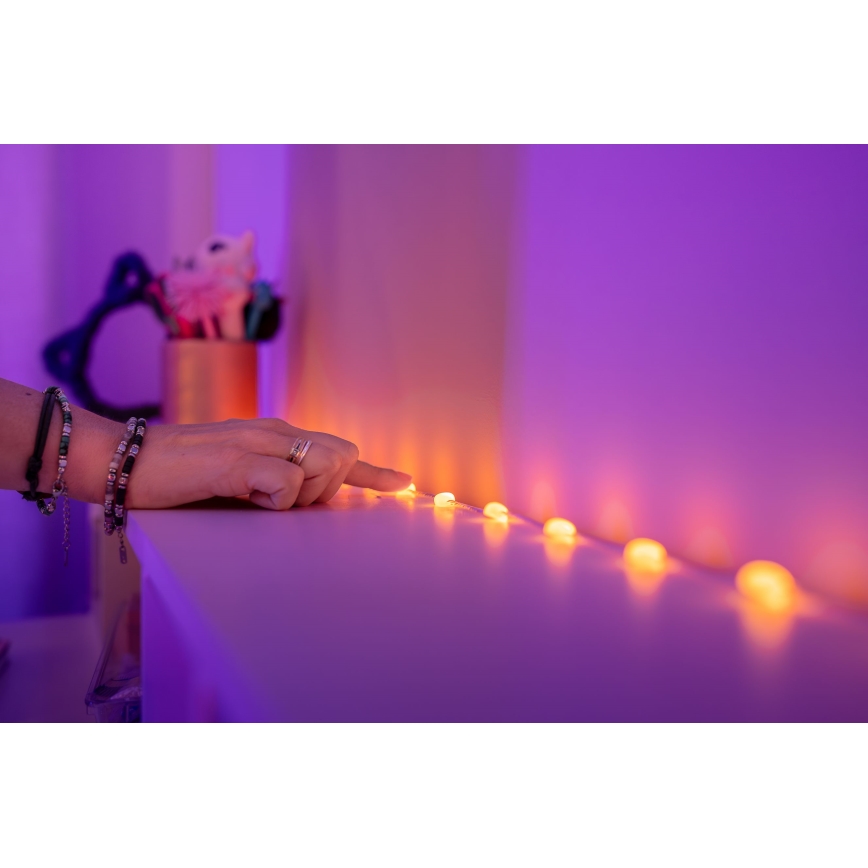 Twinkly - CANDIES dimmbare RGB-LED-Lichterkette, 100 LEDs, 8 m, USB, Wi-Fi