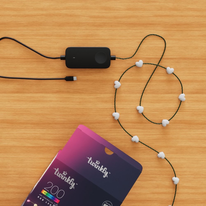 Twinkly - dimmbare RGB-LED-Lichterkette CANDIES 200xLED 14 m USB Wi-Fi