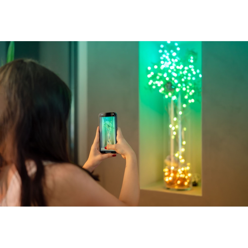 Twinkly - dimmbare RGB-LED-Weihnachtslichterkette CANDIES 100×LED 8 m USB Wi-Fi