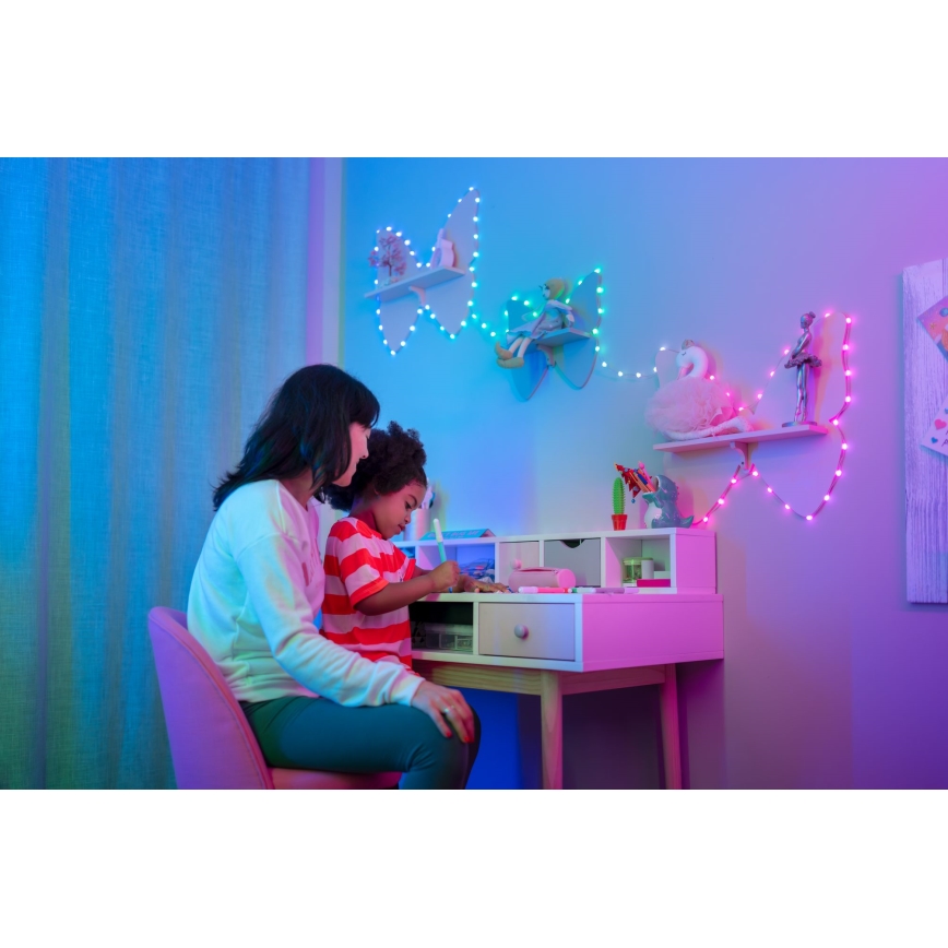 Twinkly - dimmbare RGB-LED-Weihnachtslichterkette CANDIES 100×LED 8 m USB Wi-Fi