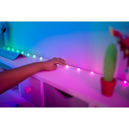 Twinkly - dimmbare RGB-LED-Weihnachtslichterkette CANDIES 100×LED 8 m USB Wi-Fi