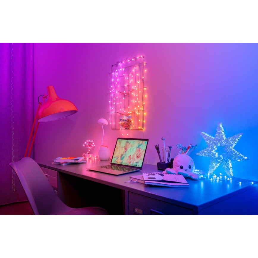 Twinkly - dimmbare RGB-LED-Weihnachtslichterkette CANDIES 100×LED 8 m USB Wi-Fi