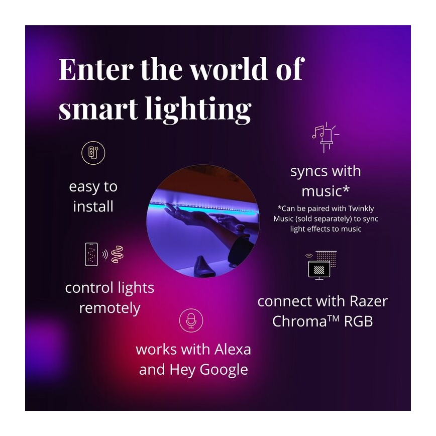 Twinkly - Dimmbarer LED-RGB-Streifen LINE 100xLED 1,5 m Wi-Fi