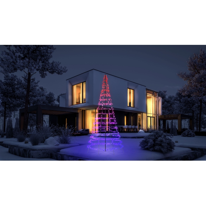 Twinkly - LED RGBW dimmbarer Außen-Weihnachtsbaum LIGHT TREE 1000×LED 6 m IP44 Wi-Fi
