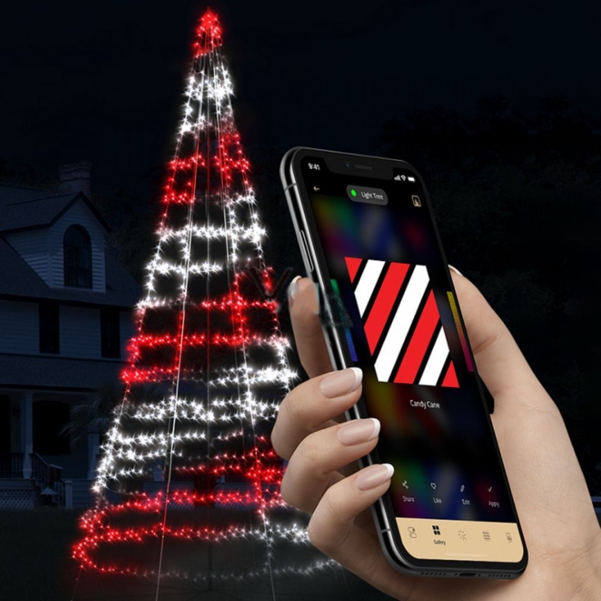 Twinkly - LED RGBW dimmbarer Außen-Weihnachtsbaum LIGHT TREE 750xLED 4m IP44 Wi-Fi