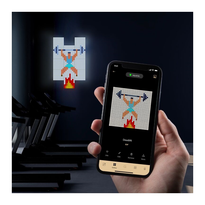 Twinkly - Dimmbares LED-RGB-Panel SQUARES 64xLED 16x16 cm Wi-Fi