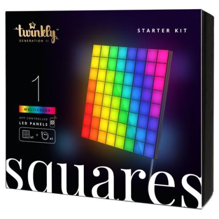 Twinkly - Dimmbares LED-RGB-Panel SQUARES 64xLED 16x16 cm Wi-Fi