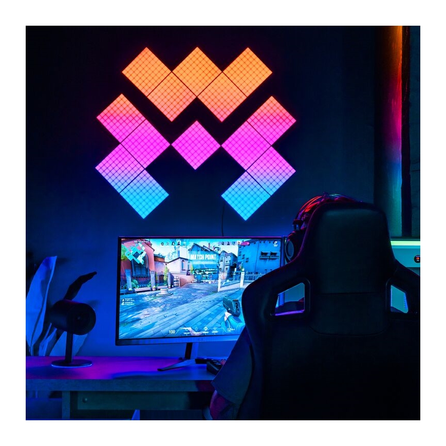 Twinkly - SET 6x Dimmbares LED-RGB-Panel SQUARES 64xLED 16x16 cm Wi-Fi