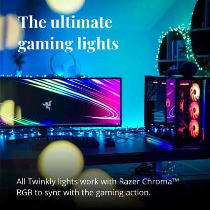 Twinkly - LED RGBW dimmbare Weihnachts-Lichterkette für den Außenbereich STRINGS 250xLED 23,5m IP44 Wi-Fi