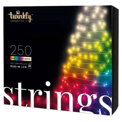 Twinkly - LED RGBW dimmbare Außen-Lichterkette STRINGS, 250 LEDs, 23,5 m, IP44, Wi-Fi