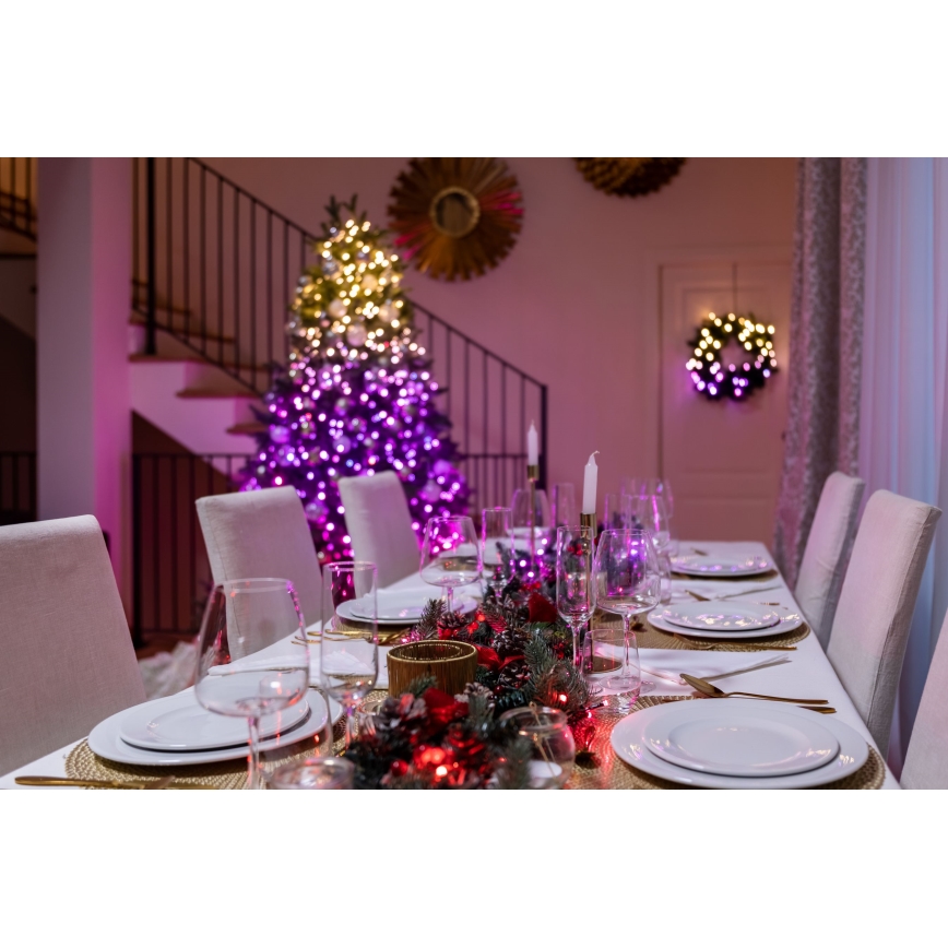 Twinkly - LED RGBW Dimmbare Weihnachts-Lichterkette STRINGS für den Außenbereich 250xLED 23,5m IP44 Wi-Fi