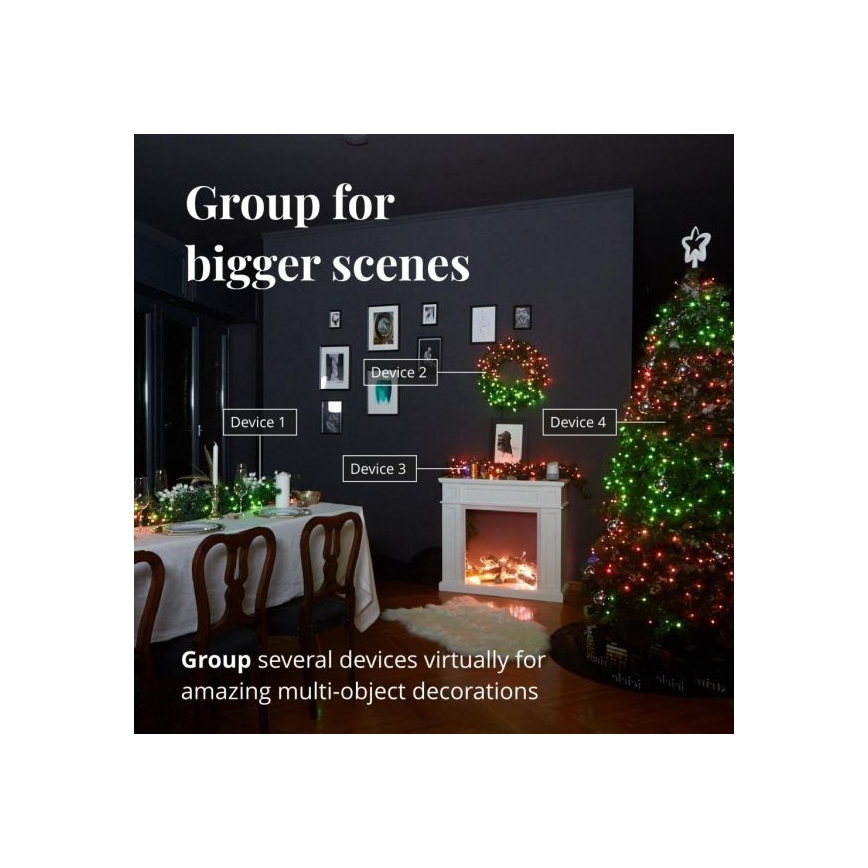 Twinkly - LED RGBW Dimmbare Weihnachts-Lichterkette STRINGS für den Außenbereich 250xLED 23,5m IP44 Wi-Fi
